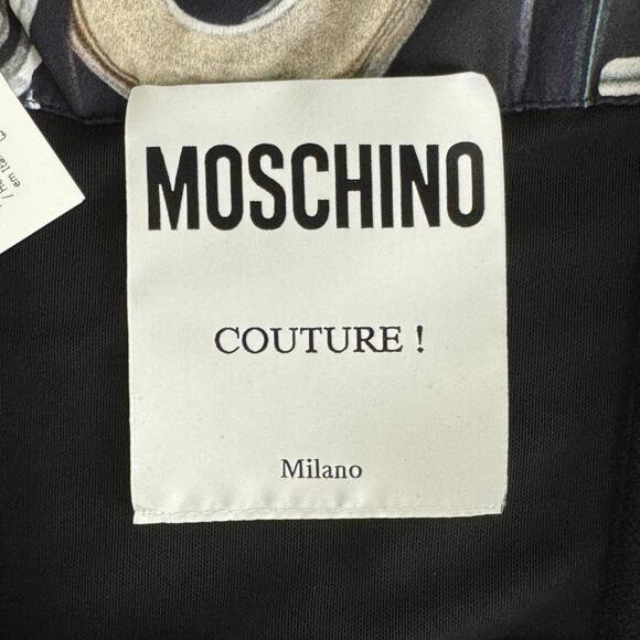 New NWT Moschino Couture Graphic Stereo Strapless Dress Sz 8 - Picture 14 of 16